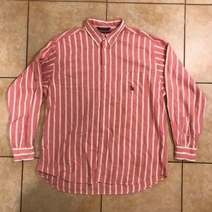 Vintage Nautica Pink/White Stripe Button Up Shirt